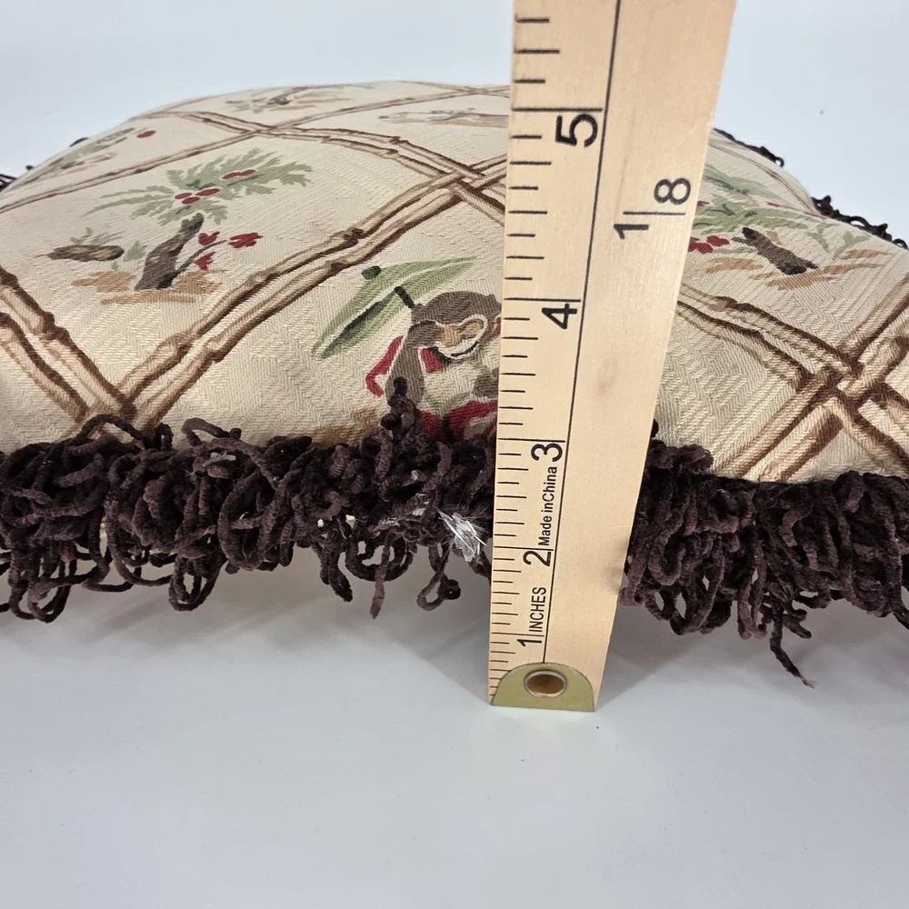 Vintage Asian Chinoiserie‎ Tropical Monkey Throw Pillow 16